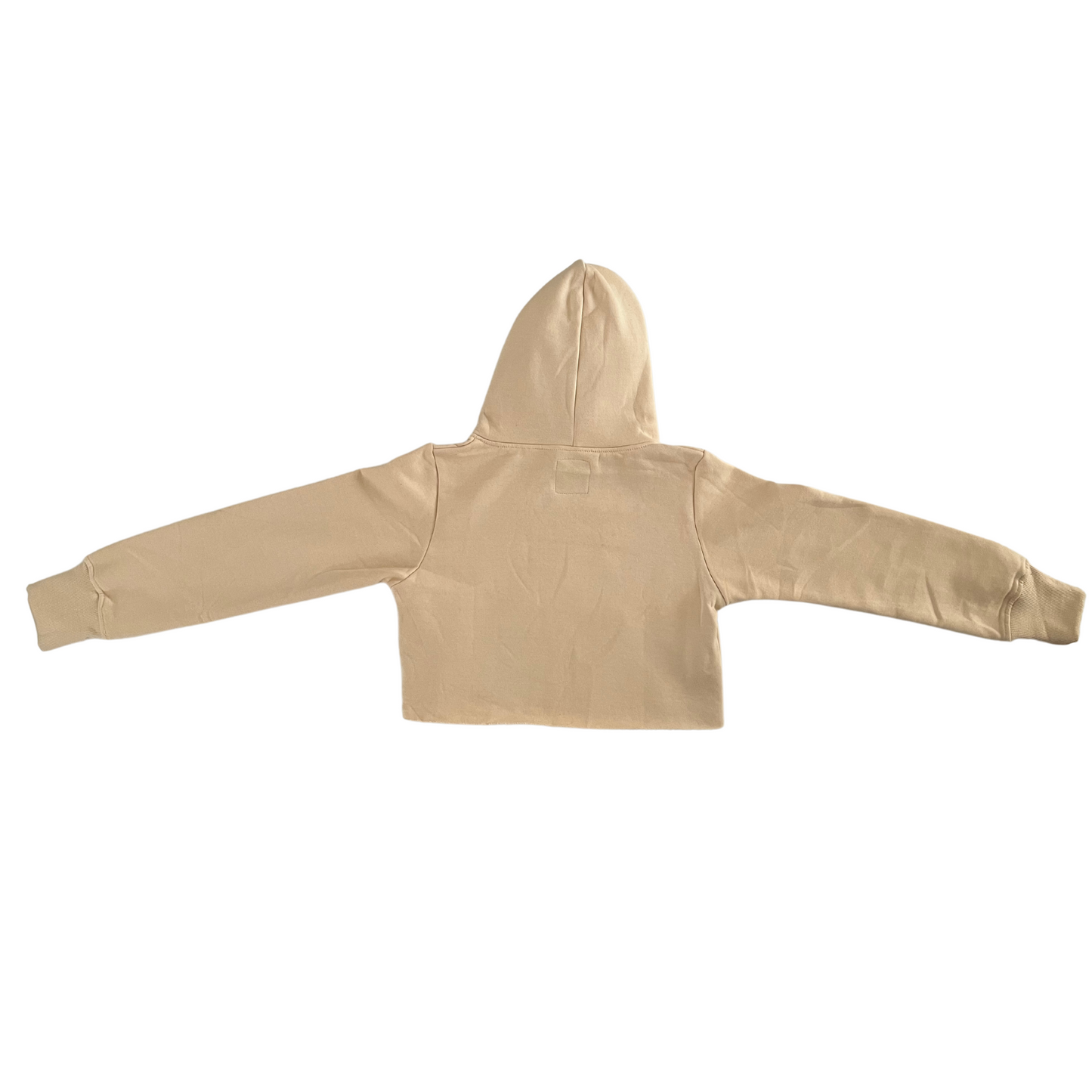 Hearts Cropped Hoodie - Cream