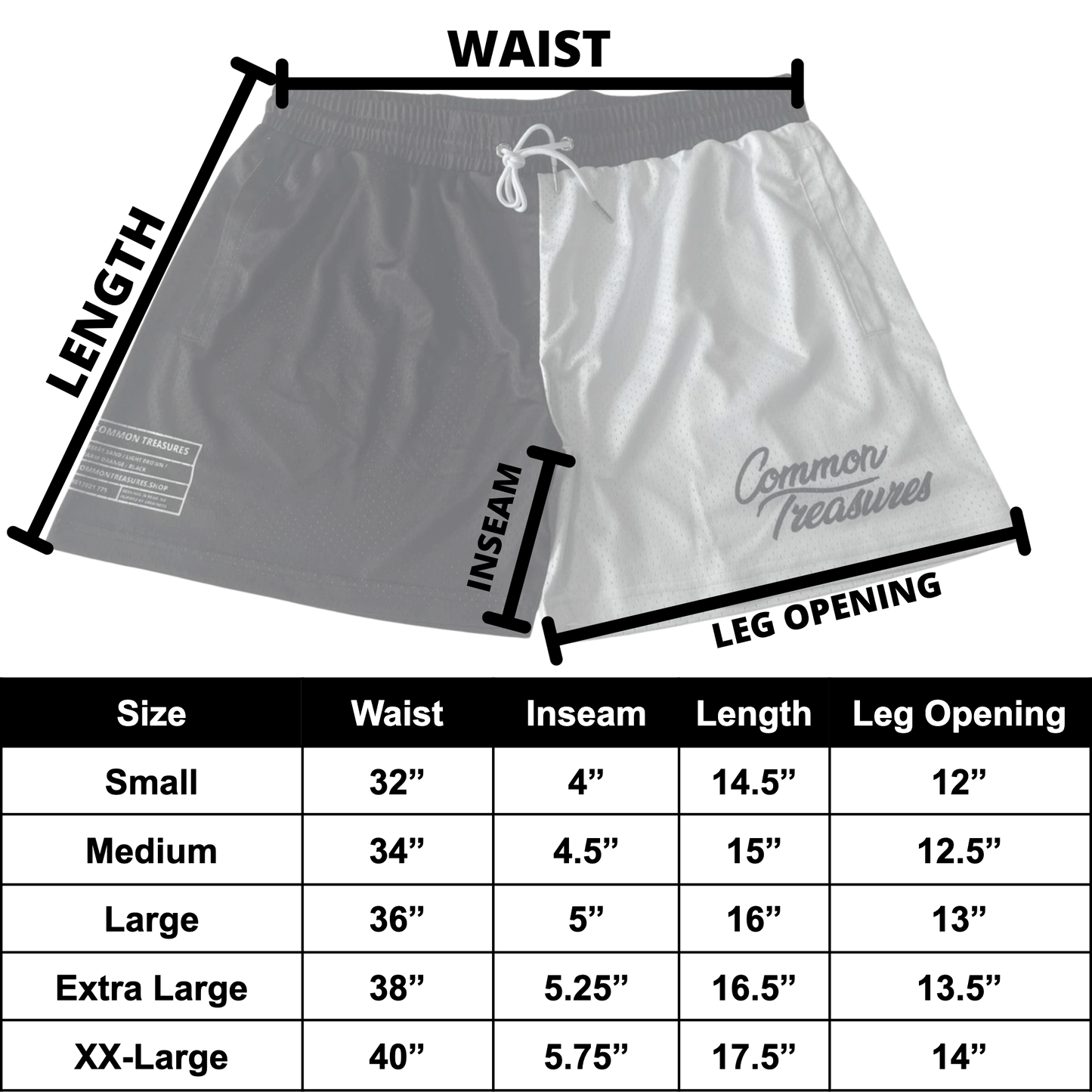 Split Black/White (5” Inseam) - Hoop Shorts
